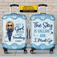 Thumbnail for Just A Girl Who Loves Traveling - Personalized Luggage Cover